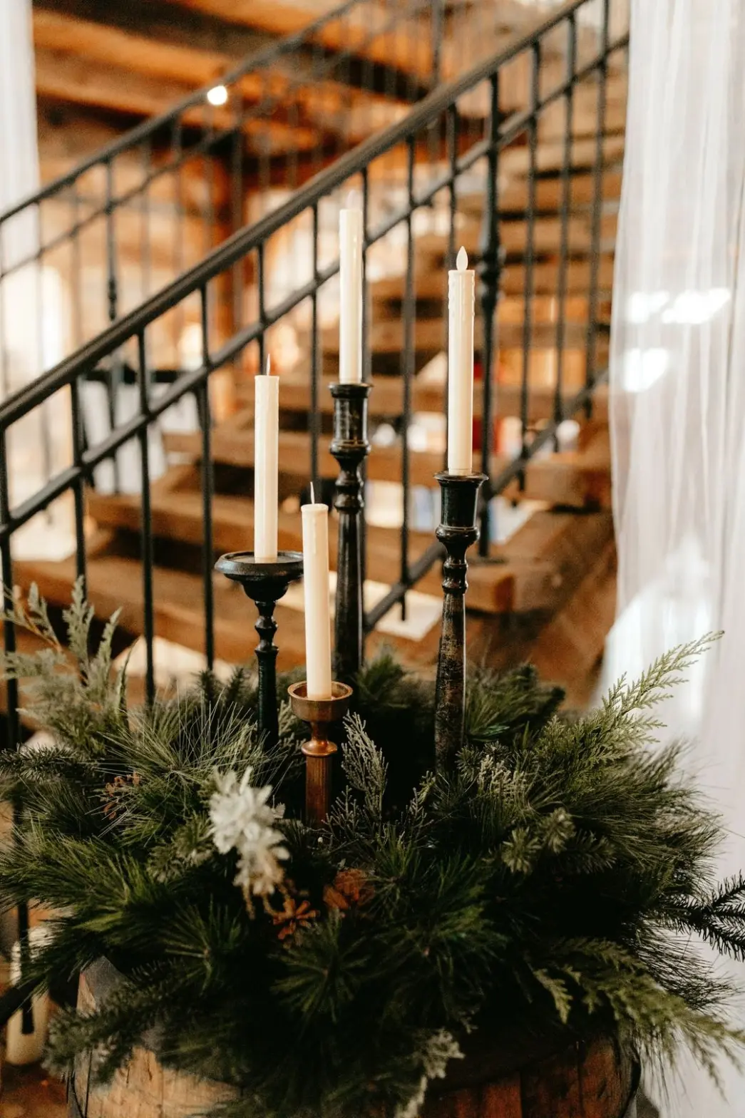 gorgeous gardland and winter candles